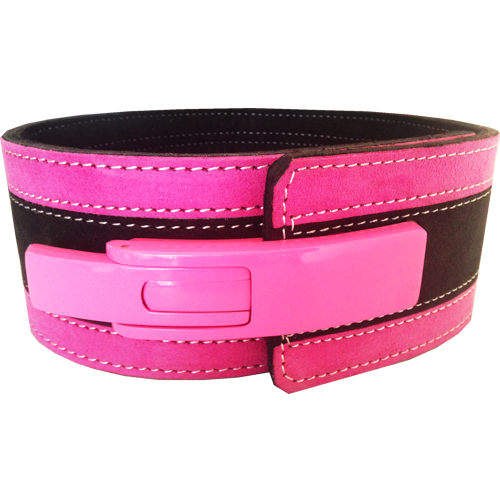 10mm Pink & Black Lever Belt