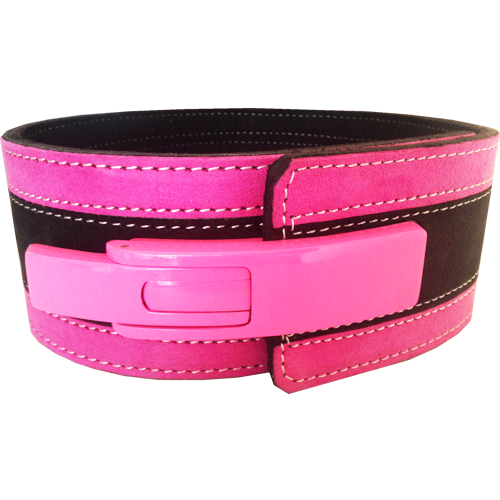 10mm Pink & Black Lever Belt