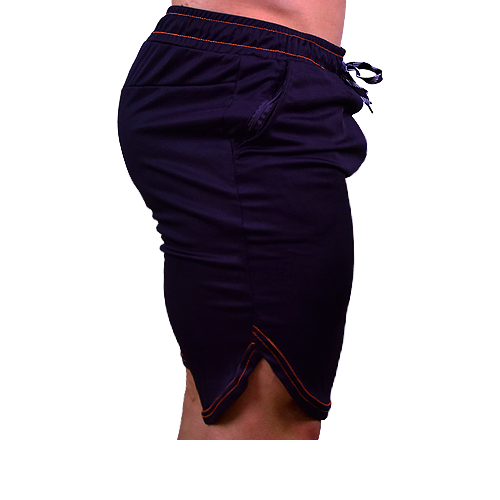 Harris Training Shorts- Black & Orange Stitch