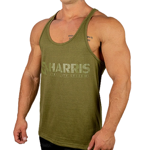 Harris Gym Singlet - Army Green