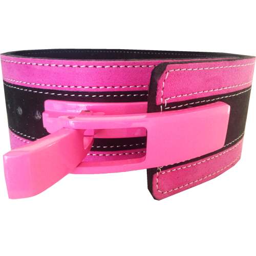 10mm Pink & Black Lever Belt