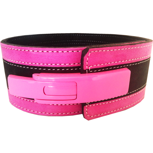 10mm Pink & Black Lever Belt [Size: Large]