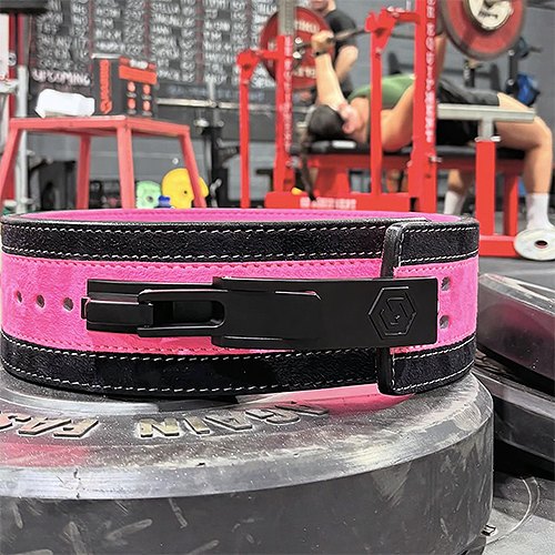 13mm Neon Pink & Black Lever Belt