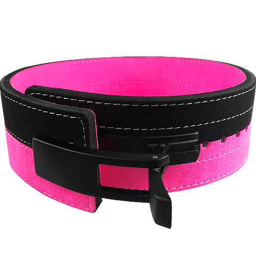 13mm Pink & Black Lever Belt [Size: Medium]