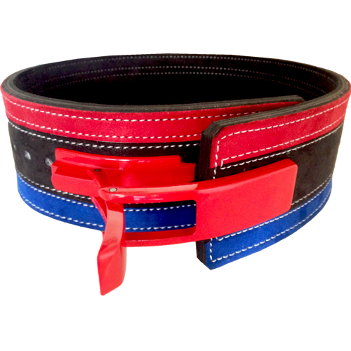13mm Red, Black & Blue Lever Belt [Size: Small]
